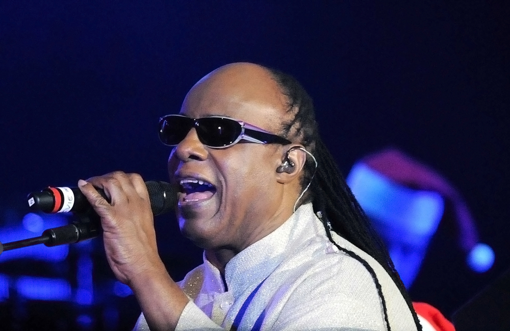 Stevie Wonder performing on Copacabana Beach, in Rio de Janeiro, Brazil