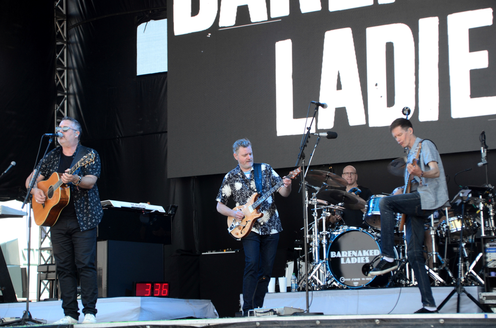 Canadian rock band Barenaked Ladies perform at an outdoor concert in Indiana
