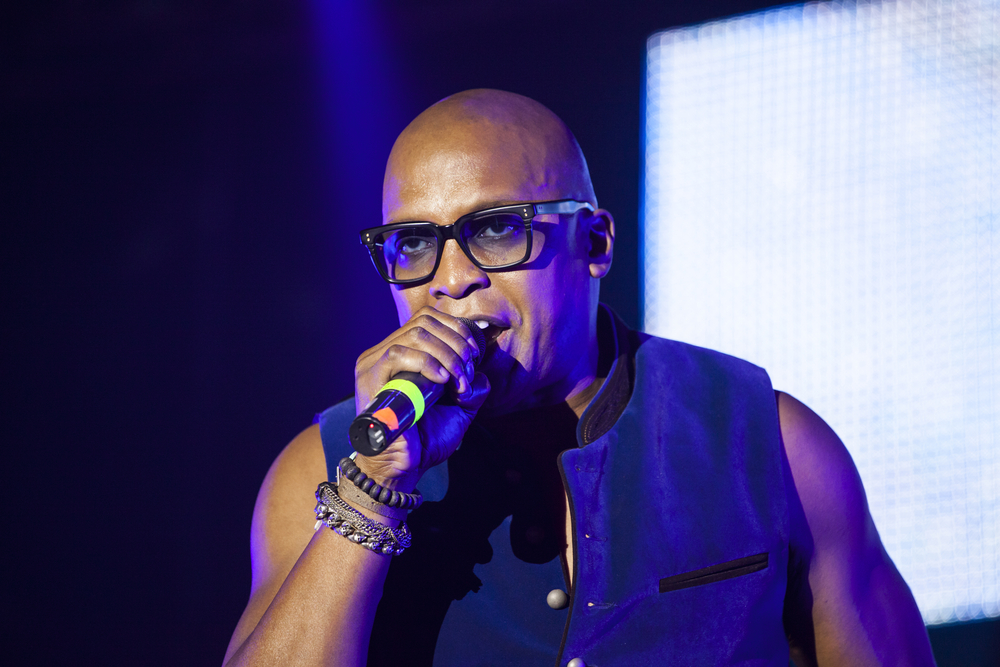 Haddaway performing on stage at We Love Retro Party