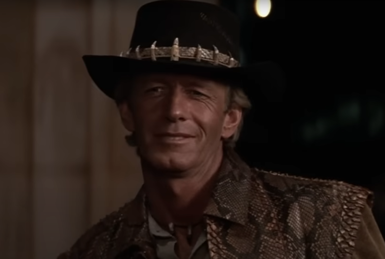 A screenshot of the movie Crocodile Dundee