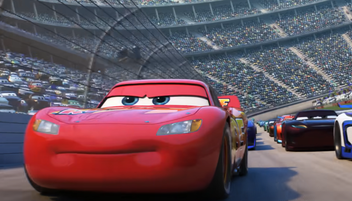 Screenshot of the animated movie Cars 3 (2017)