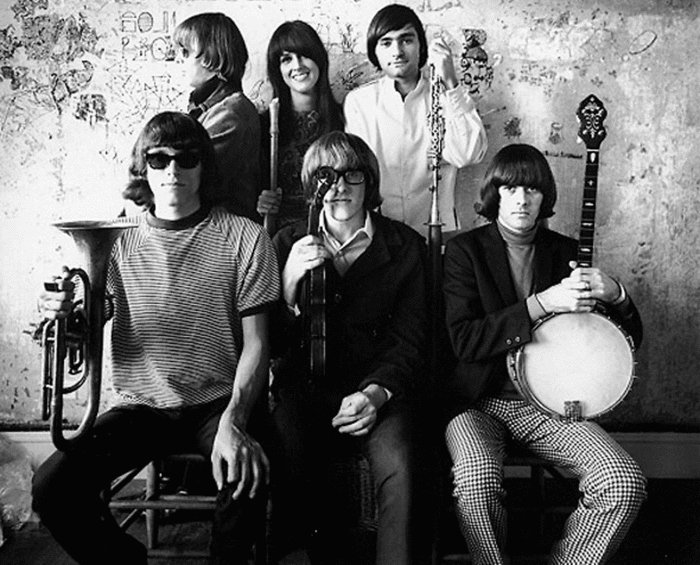 Grayscale Photo of the American rock band Jefferson Airplane