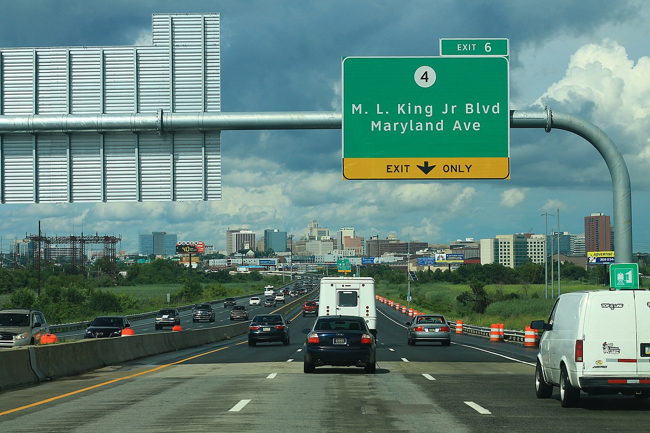 Wilmington Skyline from I-95 North in Delaware