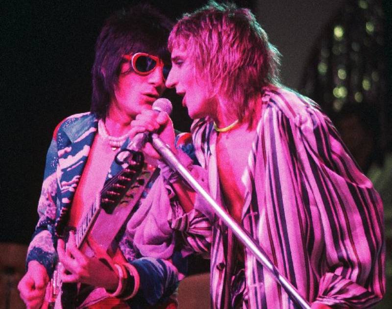 Rod Stewart And Ron Wood - Faces - 1975