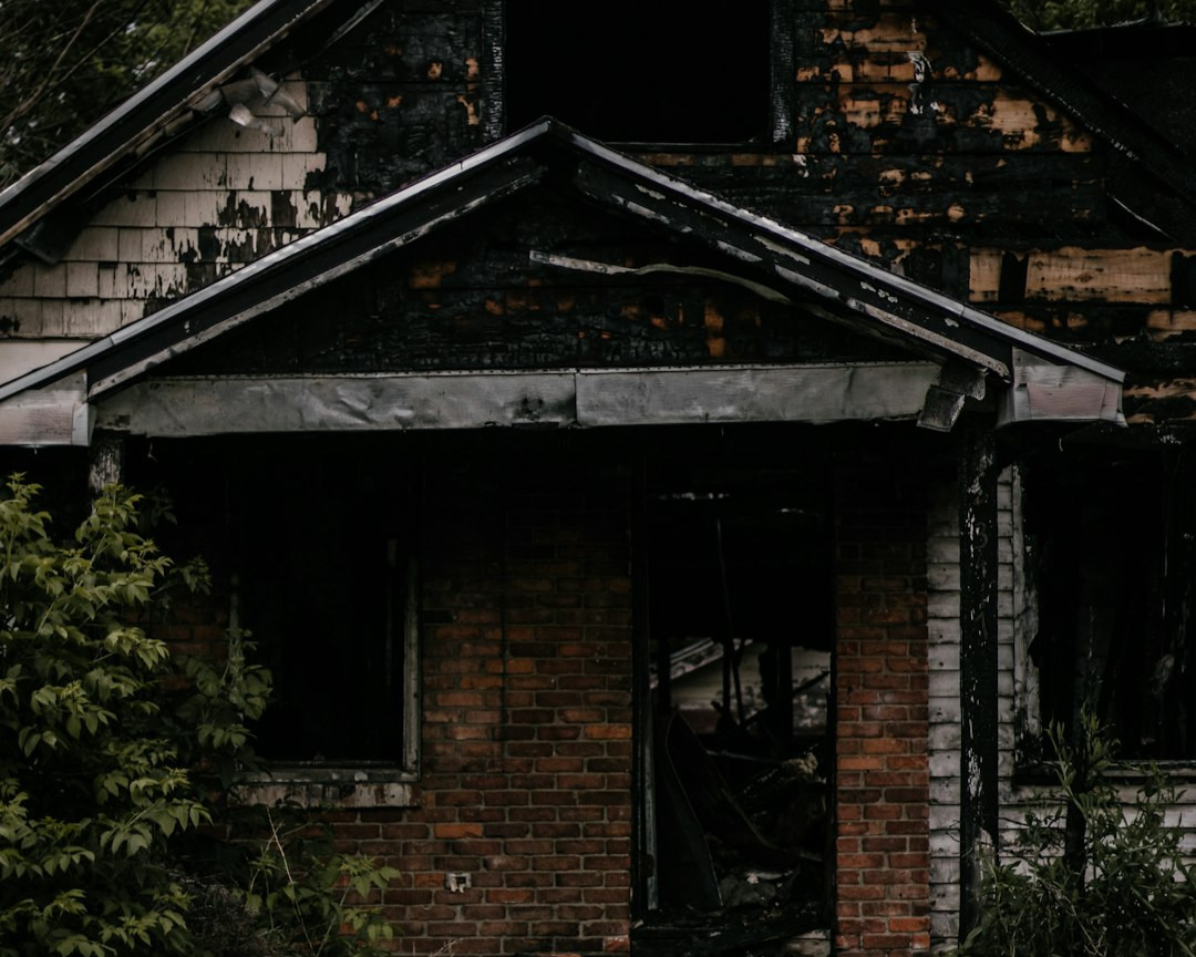 a house with a broken window