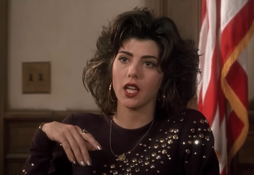 A visually captivating still taken from a pivotal moment in the film My Cousin Vinny (1992)