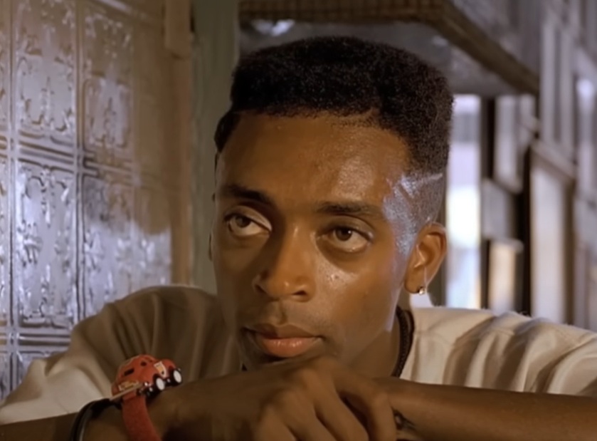 A visually captivating still taken from a pivotal moment in the film Do the Right Thing (1989)