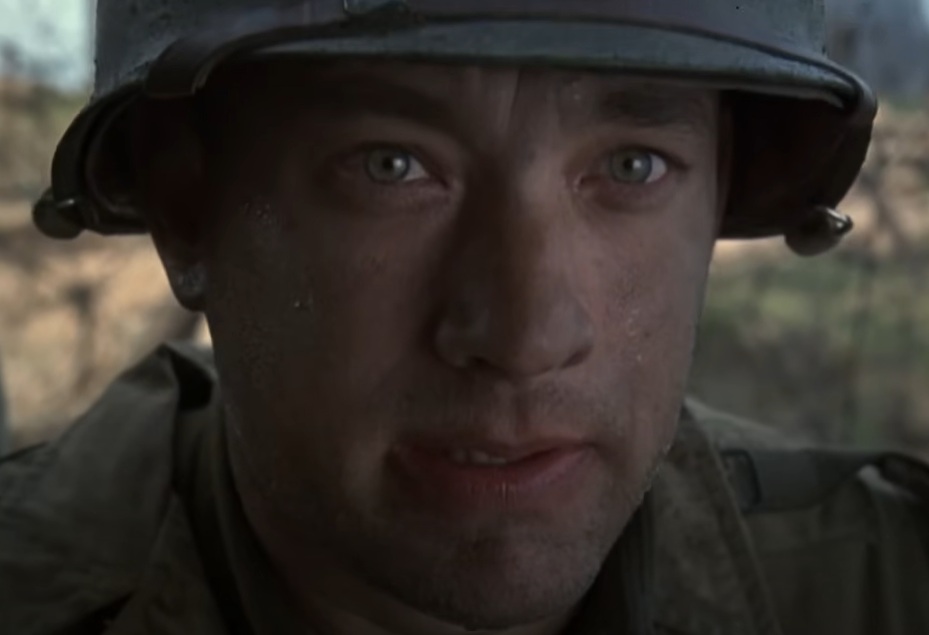 A visually captivating still taken from a pivotal moment in the film Saving Private Ryan (1998)