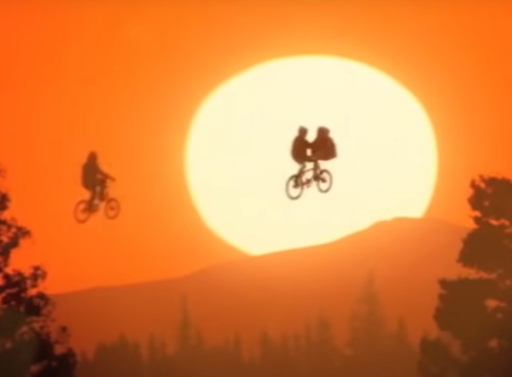 A visually captivating still taken from a pivotal moment in the film E.T. the Extra-Terrestrial (1982)