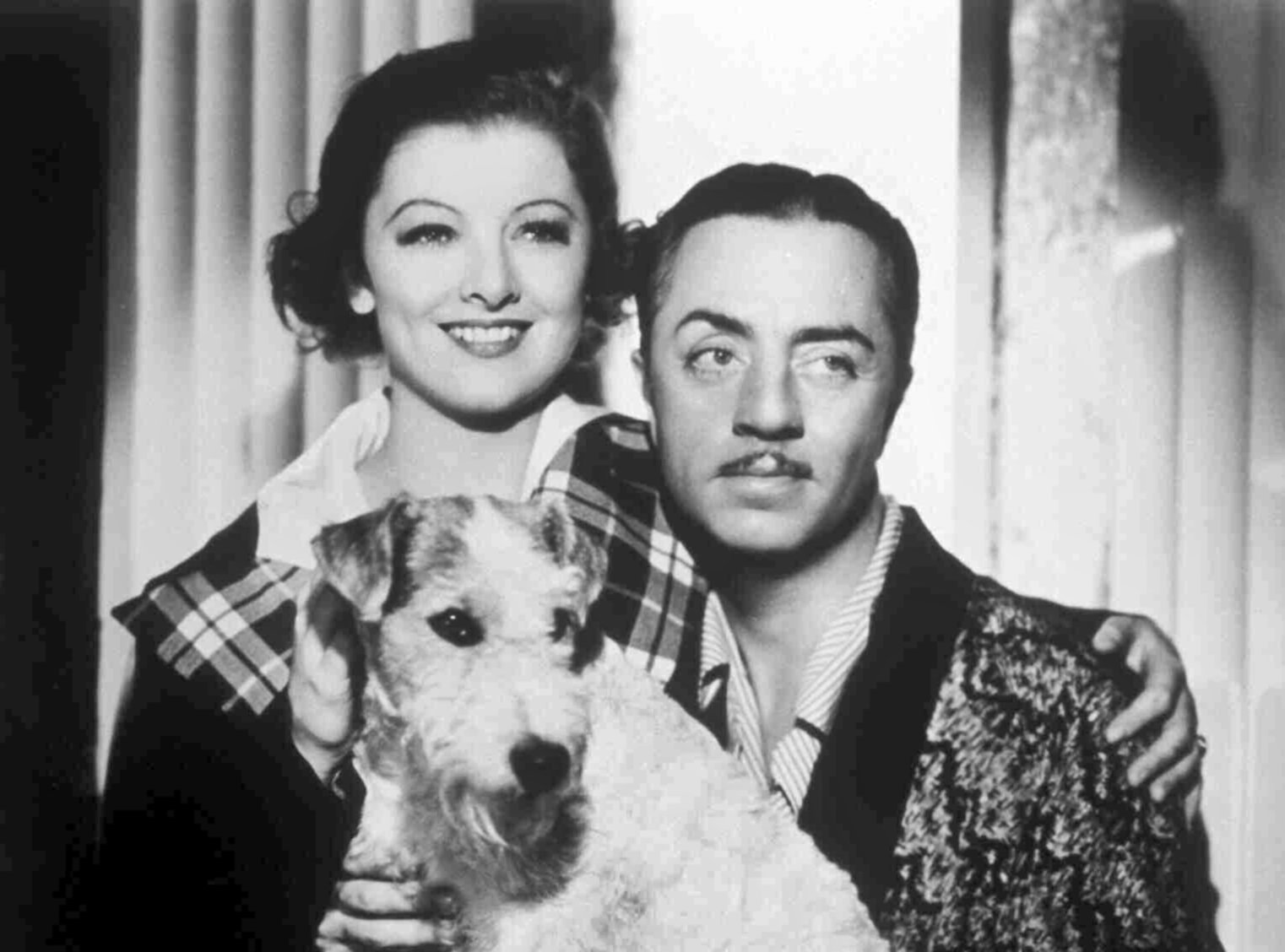 Photo from The Thin Man starring Myrna Loy and William Powell, with Skippy as Asta