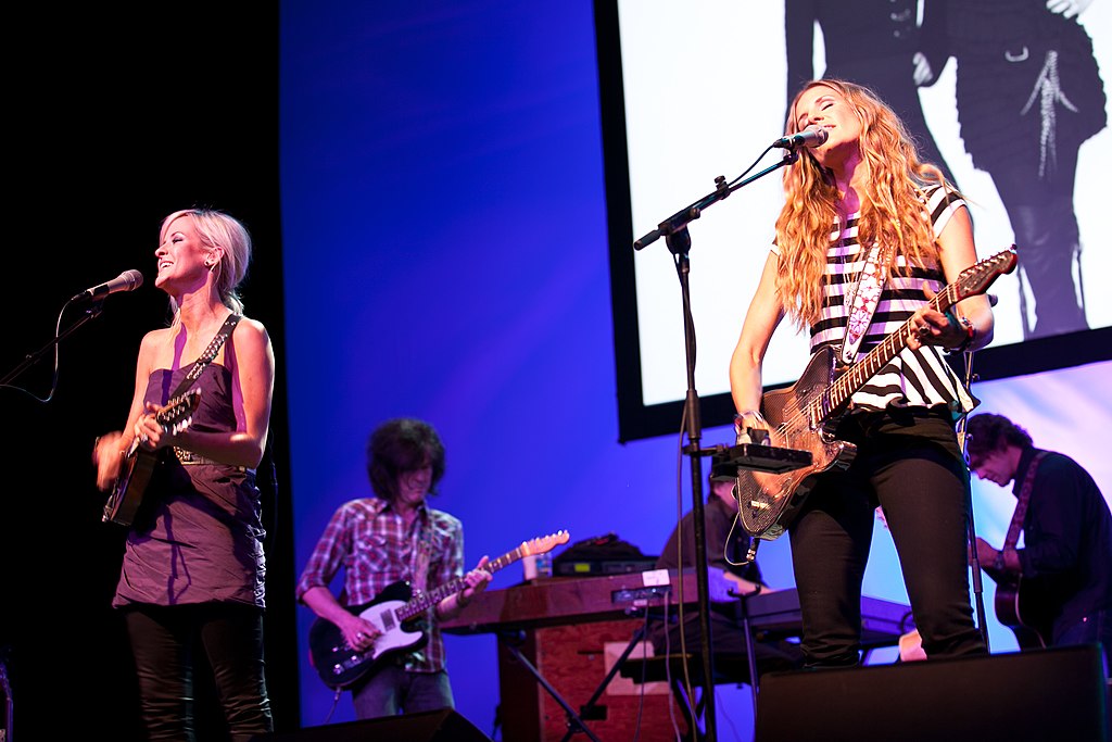 American country band from Dallas The Chicks Performing on stage
