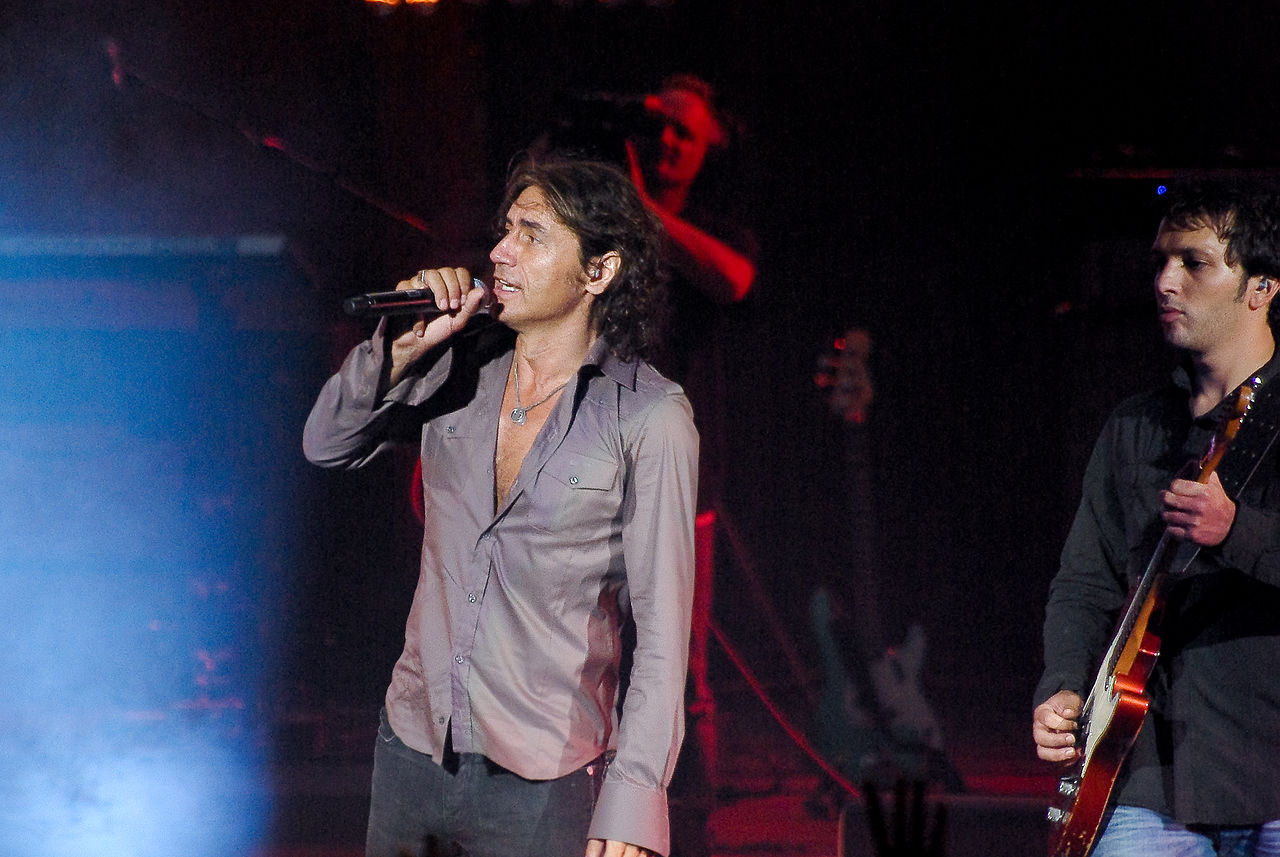 Luciano Ligabue performing on stage