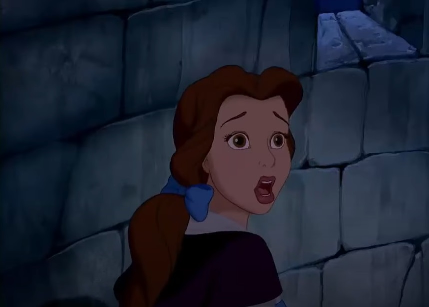 A visually captivating still taken from a pivotal moment in the animated film Beauty and the Beast (1991)