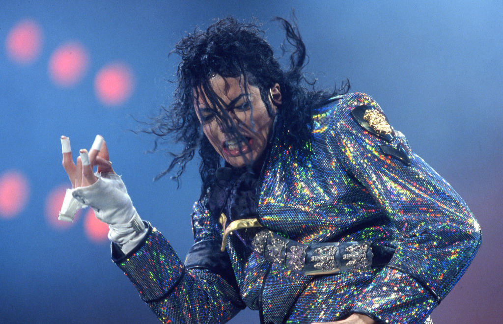 American singer, songwriter and dancer Michael Jackson on stage