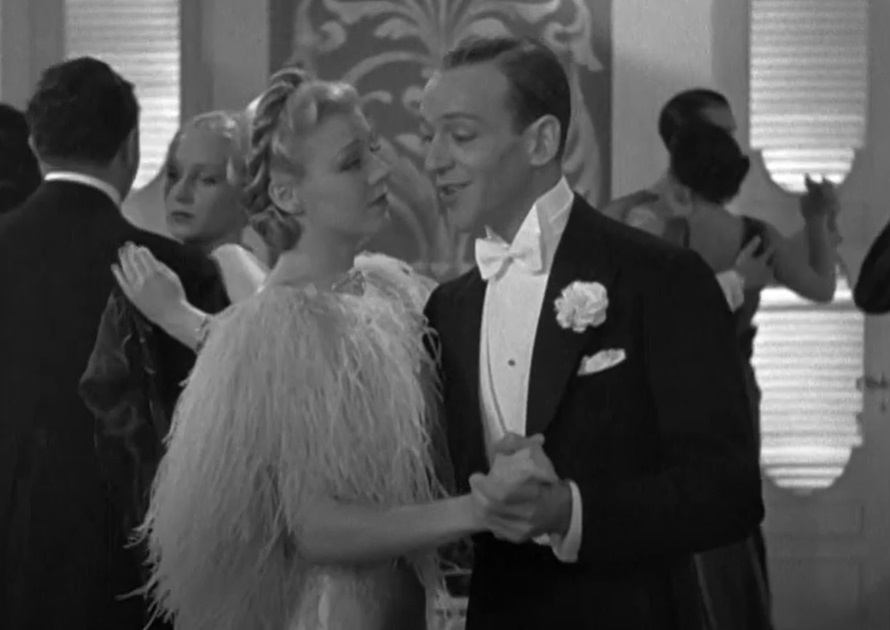 A visually captivating still taken from a pivotal moment in the film Top Hat (1935)