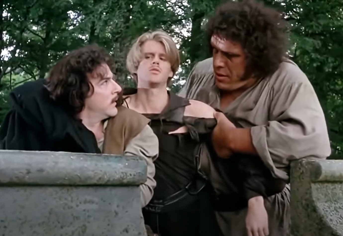 Screenshot of André René Roussimoff ,Mandy Patinkin, Cary Elwes from - The Princess Bride (1987)