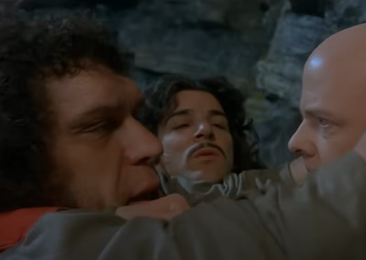 Screenshot of André René Roussimoff ,Mandy Patinkin, Wallace Shawn from - The Princess Bride (1987)