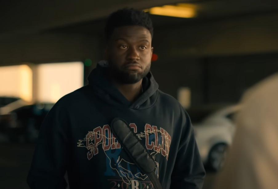 A visually captivating still taken from a pivotal moment in the film White Men Can't Jump (2023)