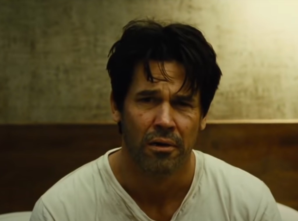 A visually captivating still taken from a pivotal moment in the film Oldboy (2013)