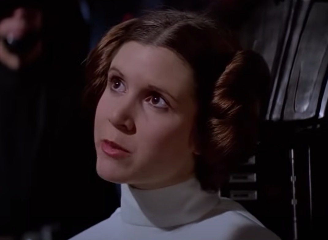 A visually captivating still taken from a pivotal moment in the film Star Wars: Episode IV – A New Hope (1977)