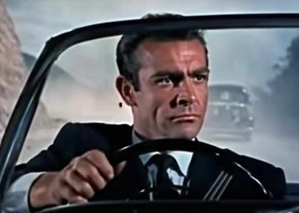 A visually captivating still taken from a pivotal moment in the film Dr. No (1962)