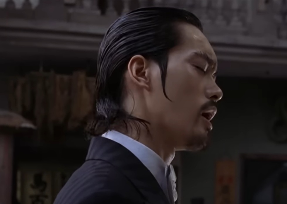 A visually captivating still taken from a pivotal moment in the film Kung Fu Hustle (2004)