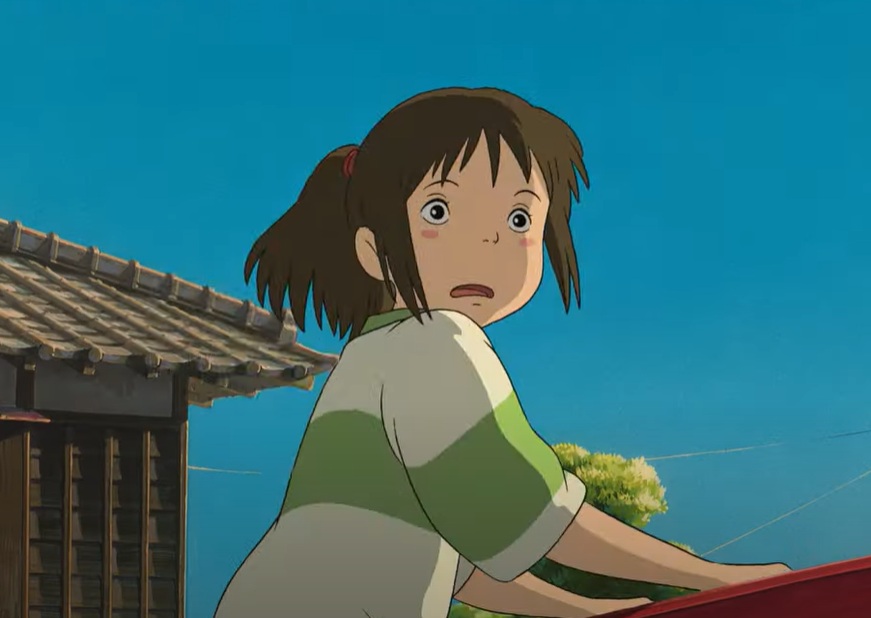 A visually captivating still taken from a pivotal moment in the animated film Spirited Away (2001)