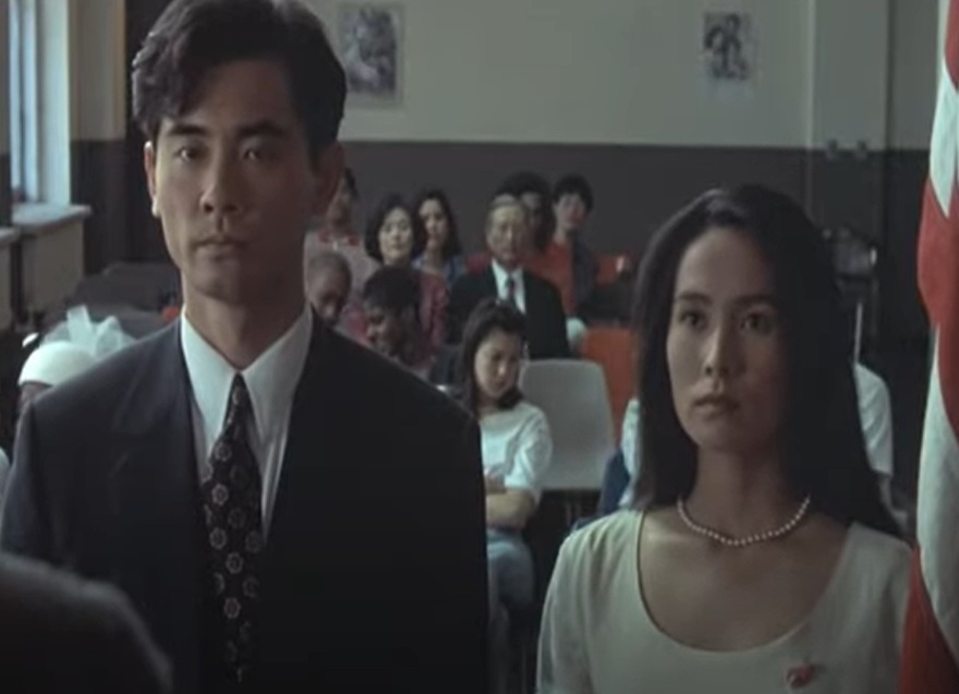 A visually captivating still taken from a pivotal moment in the film The Wedding Banquet (1993)