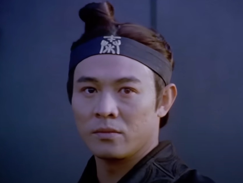 A visually captivating still taken from a pivotal moment in the film Hero (2002)