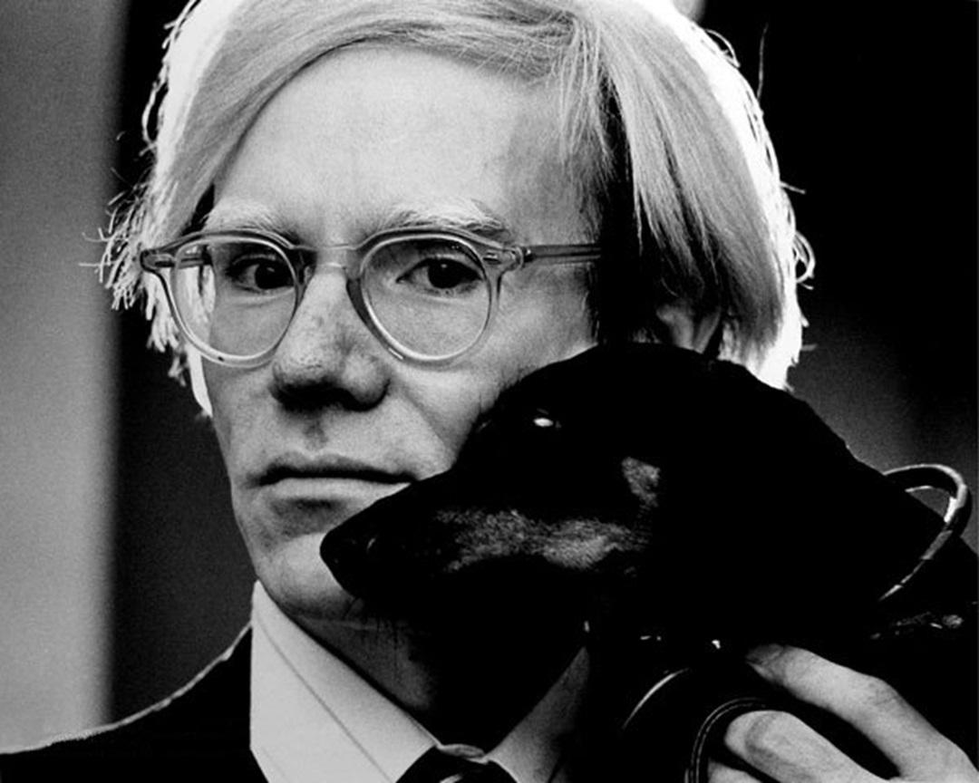 Andy Warhol with Archie, his pet Dachshund - 1973