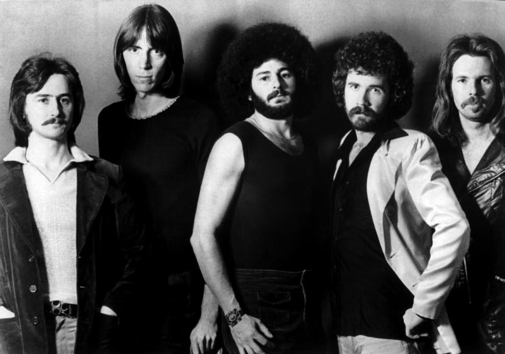 US rock group Boston. From left: Barry Goudreau, Tom Scholz, Sib Hashian, Brad Delp, Fran Sheehan - 1976