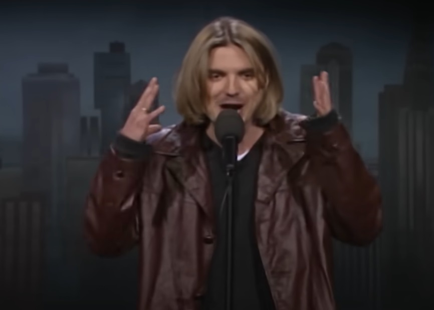 A visually captivating still taken from a pivotal moment in the television show Late Show with David Letterman (1993-2015)