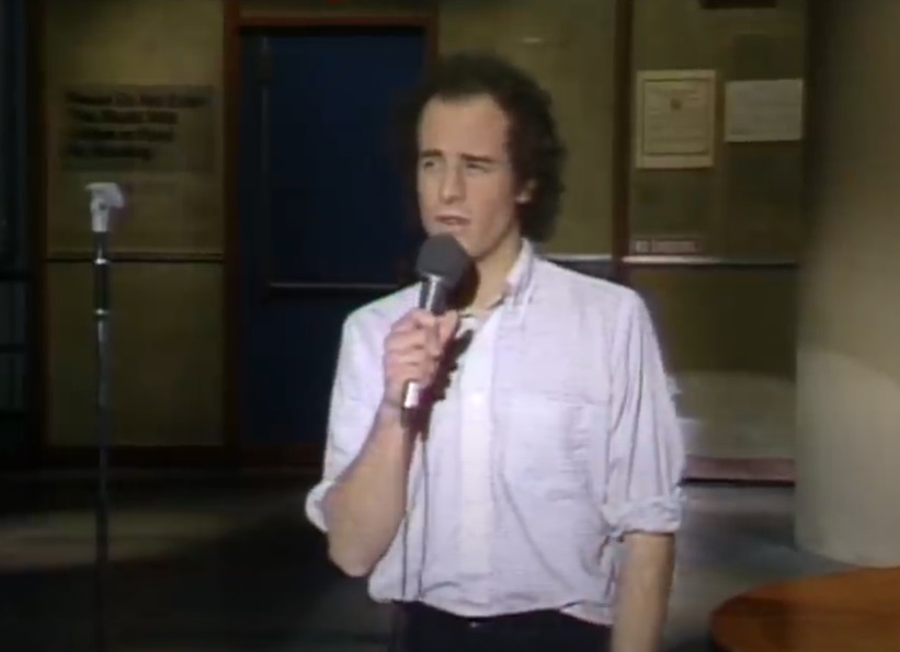 A visually captivating still taken from a pivotal moment in the television show Late Night with David Letterman (1982-1993)