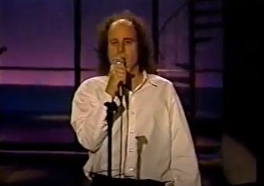 A visually captivating still taken from a pivotal moment in the television show Late Night with David Letterman (1982-1993)