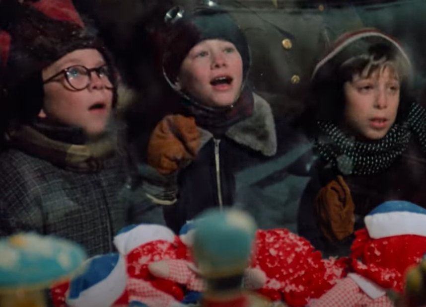 A visually captivating still taken from a pivotal moment in the film A Christmas Story (1983)