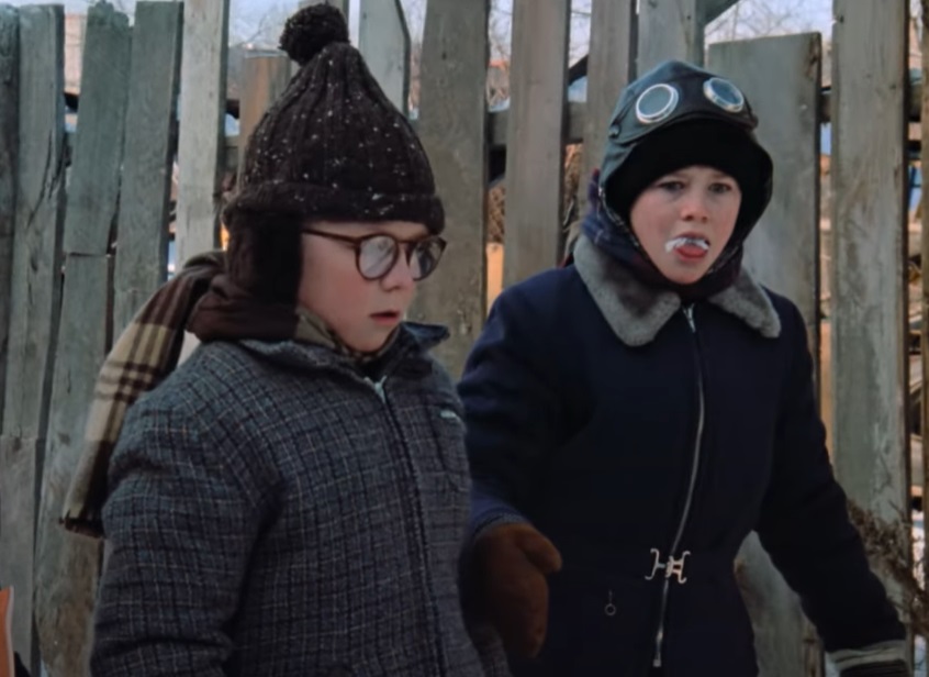 A visually captivating still taken from a pivotal moment in the film A Christmas Story (1983)