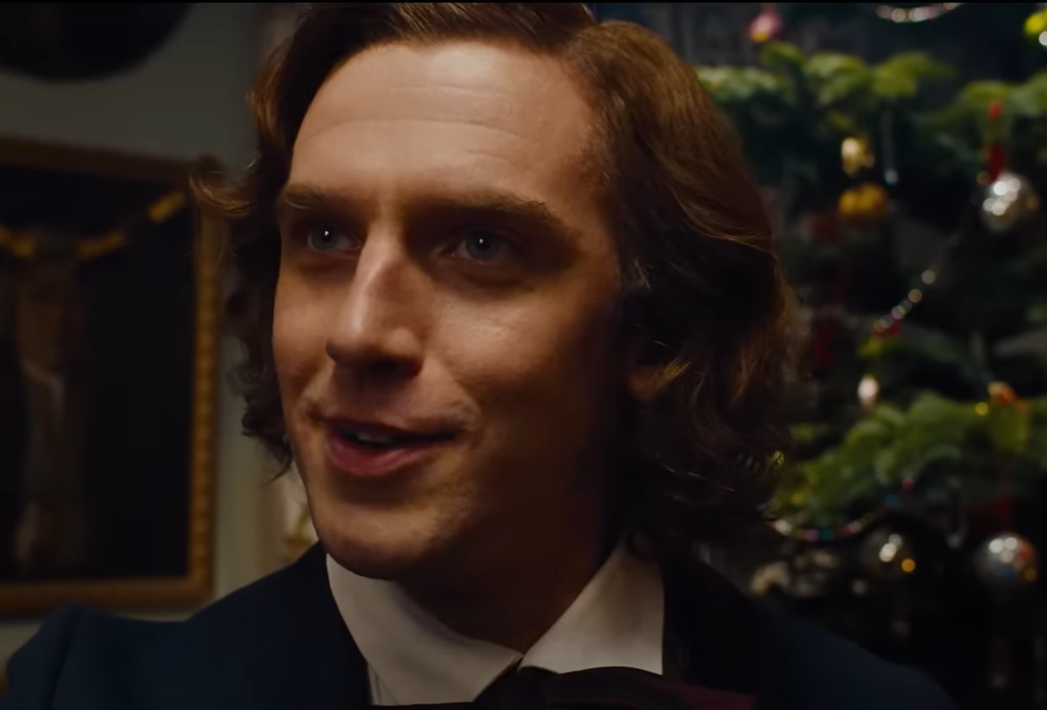 Screenshot of the movie The Man Who Invented Christmas