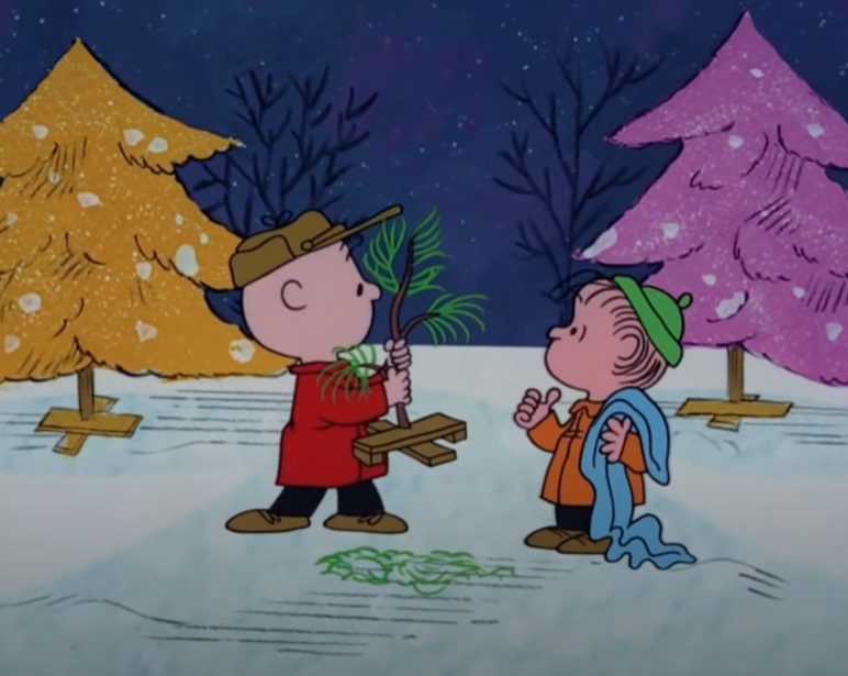 A visually captivating still taken from a pivotal moment in the animated film A Charlie Brown Christmas (1965)