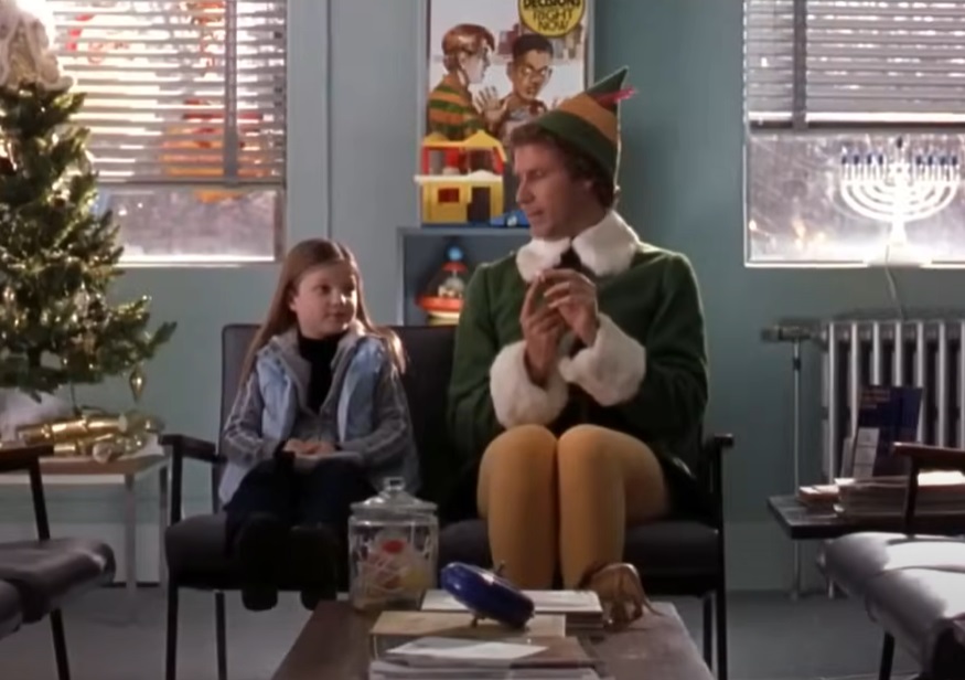 A visually captivating still taken from a pivotal moment in the film Elf (2003)