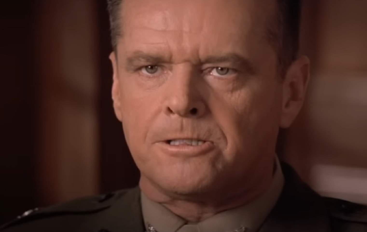 Screenshot of Jack Nicholson yelling - from A Few Good Men (1992)