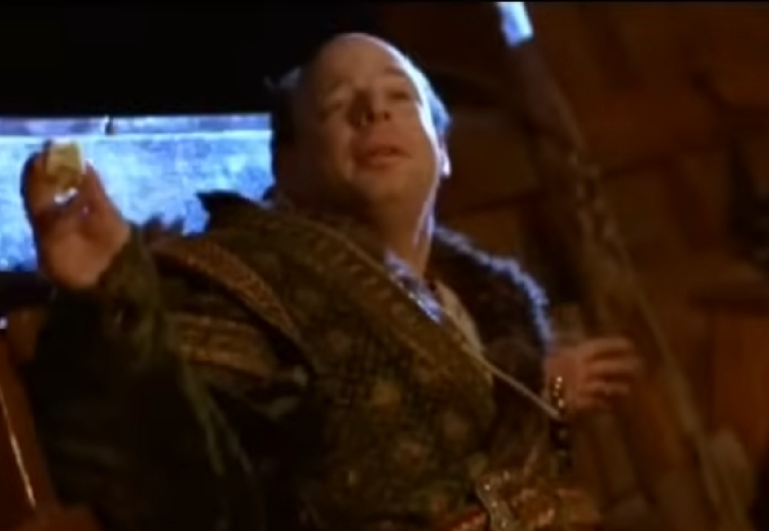 Screenshot of Wallace Shawn looking at side  - from The Princess Bride (1987)