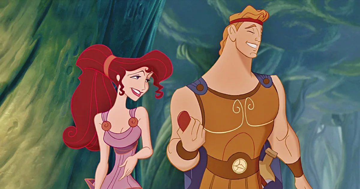 Hercules and his wife in animated cartoon