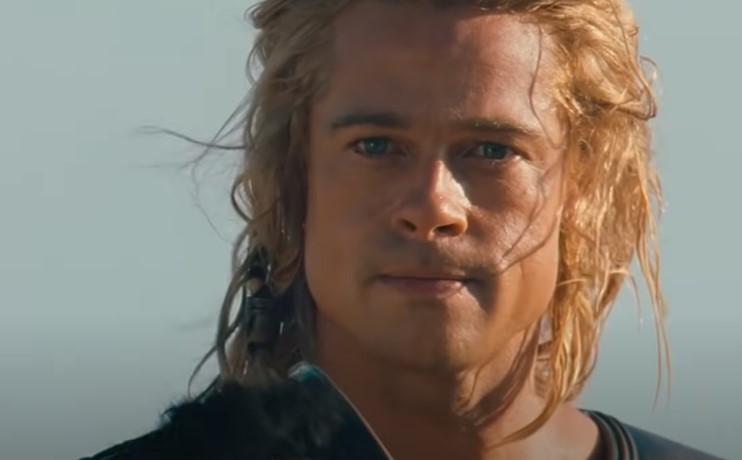 portrait image of Brad Pitt in the film Troy