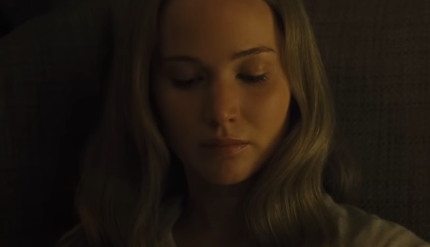Jennifer Lawrence with closed eyes