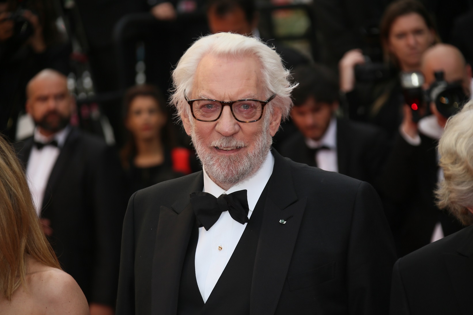 Donald Sutherland in black suit attends the Closing Ceremony of Cannes Film Festival