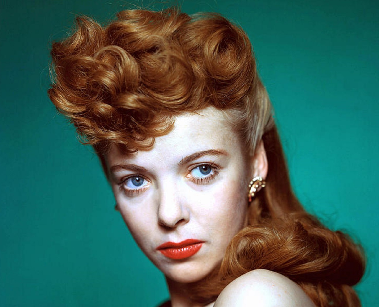 A promotional colorized shot of actress Ida Lupino - circa 1940s