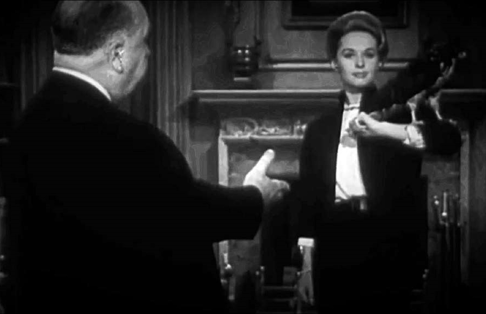 Tippi Hedren and Alfred Hitchcock in