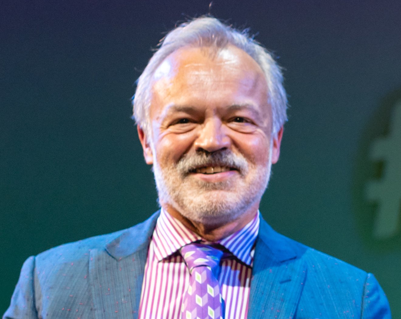 Portrait Photo of Graham Norton in a blue suit