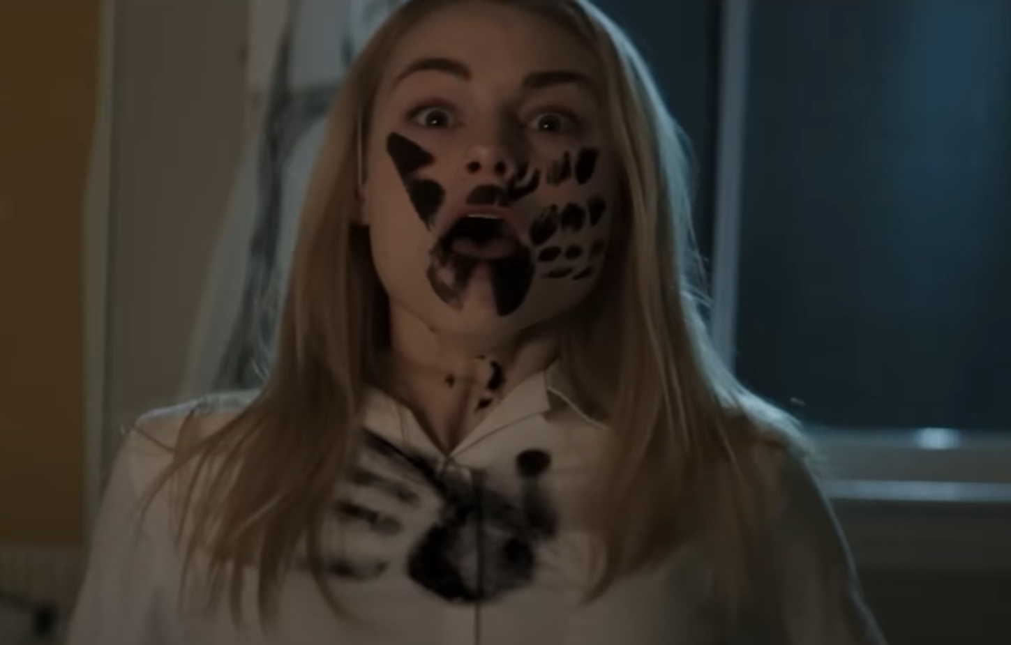 Screenshot of Lucy Fry scared from - The Darkness (2016)