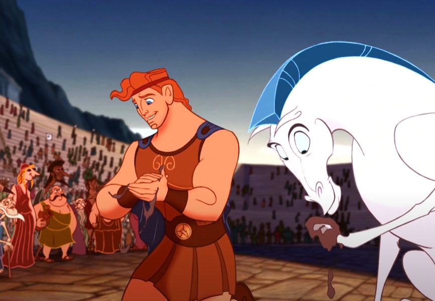 Screenshot from the animated film Hercules (1997).